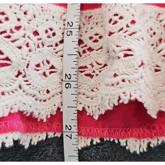 Judith March Apricot Strapless Tunic Dress Women’s Size S Tiered Crochet Trim - Picture 4 of 4